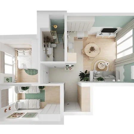 N736 - 55m2 Premium Z 2025 Roku 아파트 소포트